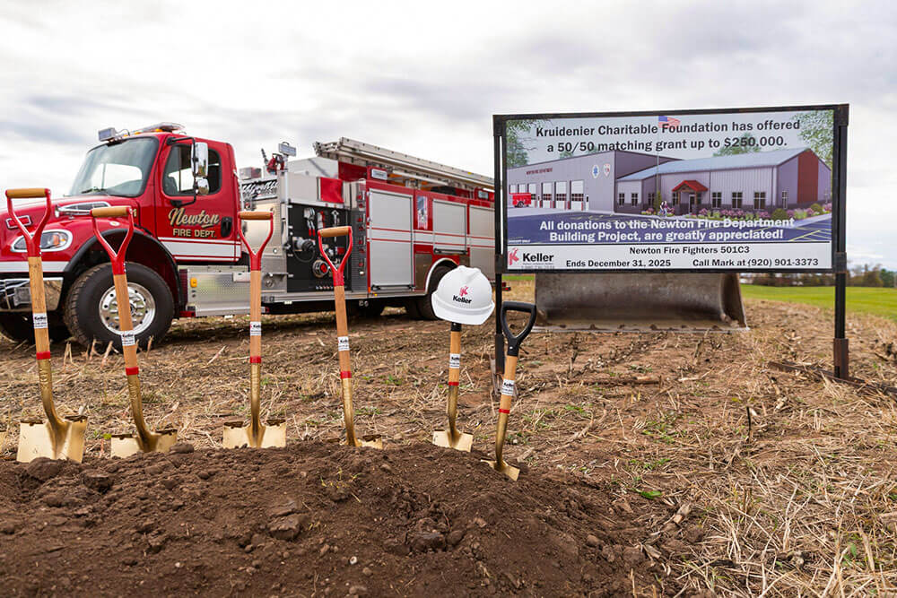 Town of Newton Wisconsin new firehouse matching grant Kruidenier Charitable Foundation